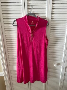 Spartina 449 Sleeveless Hot Pink Zip-Front Dress XL